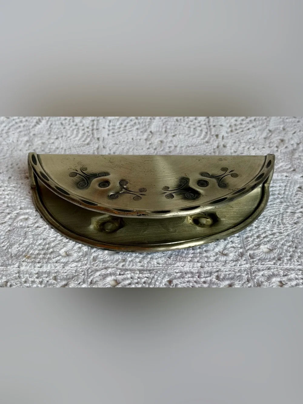 Vintage Norwegian Pewter Napkin Holder Handmade Håness Norway 416 Mid Century